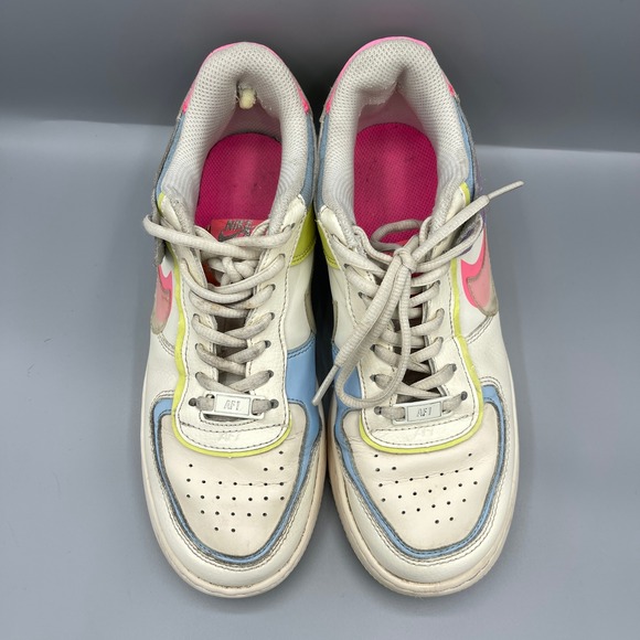 Nike Air Force 1 Shadow Women's‎ Size 8 Shoes White Pink Purple Blue Yellow - Picture 7 of 9
